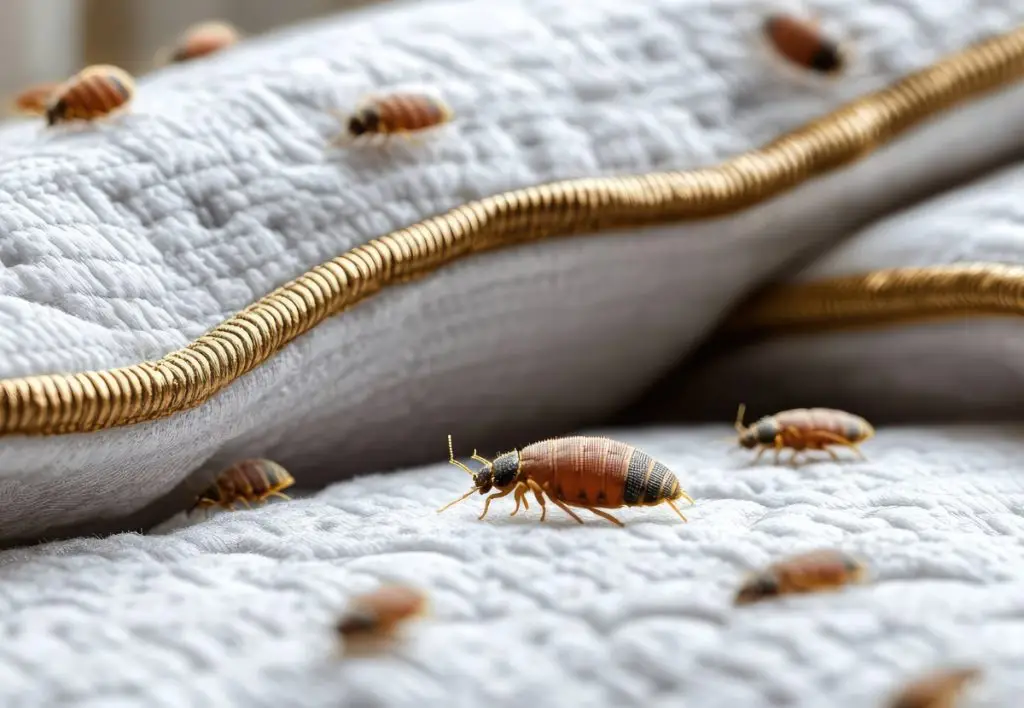 A photo of couple of bed bugs to describe early stage signs of bed bugs on couch